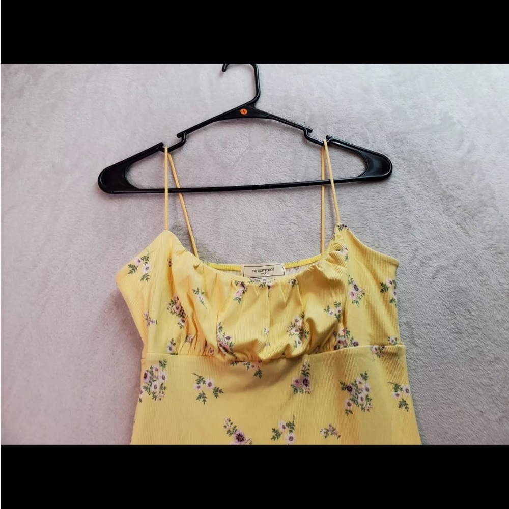 No Comment Yellow Ruched Camisole Top
